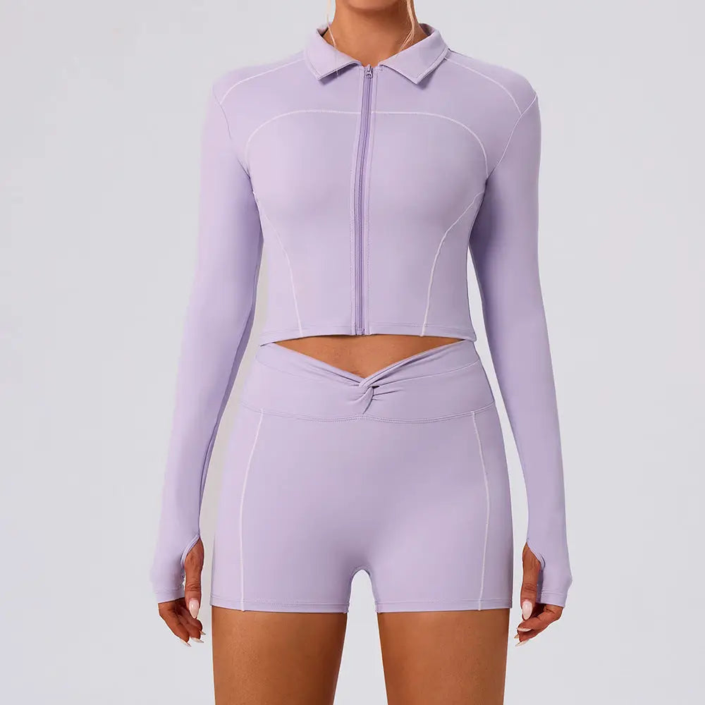Women's Slimming Yoga Top And shorts Set by GJG Denim