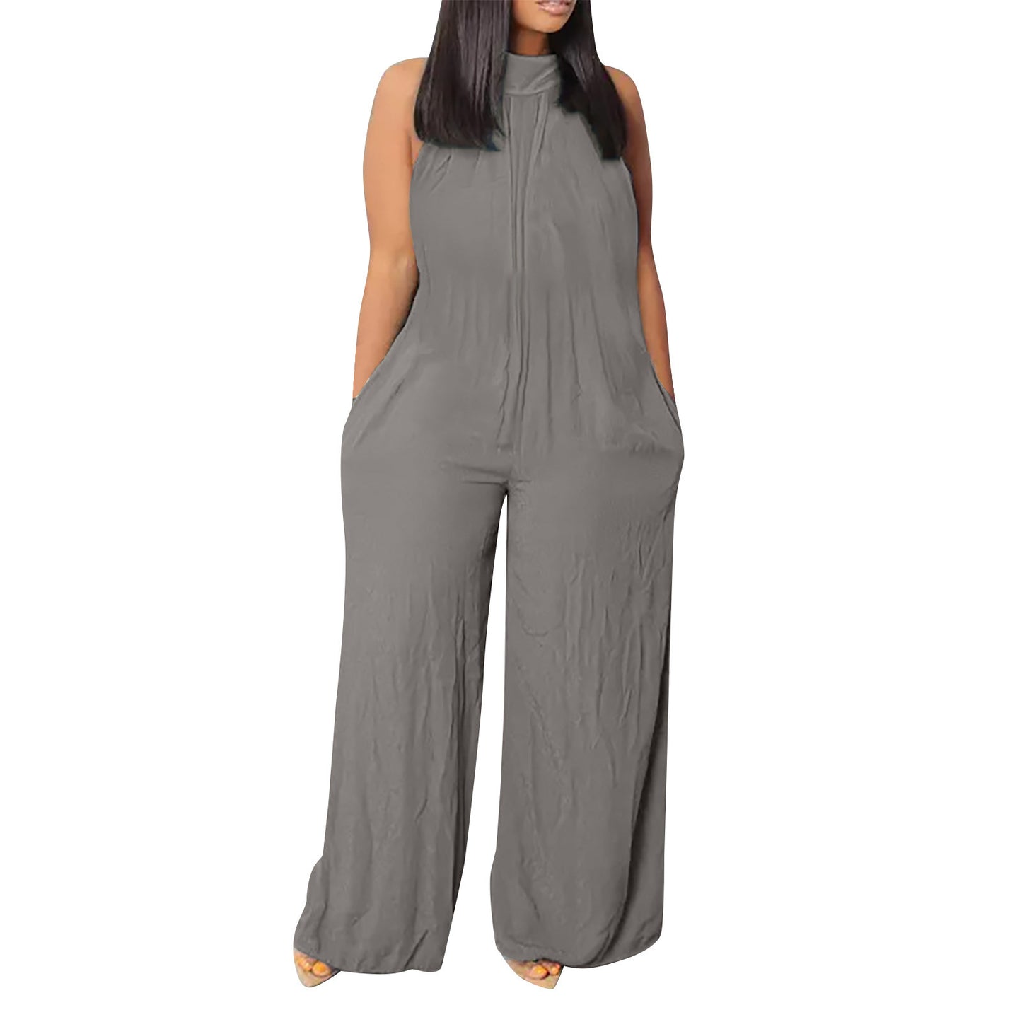 Wide-leg Sleeveless Jumpsuit