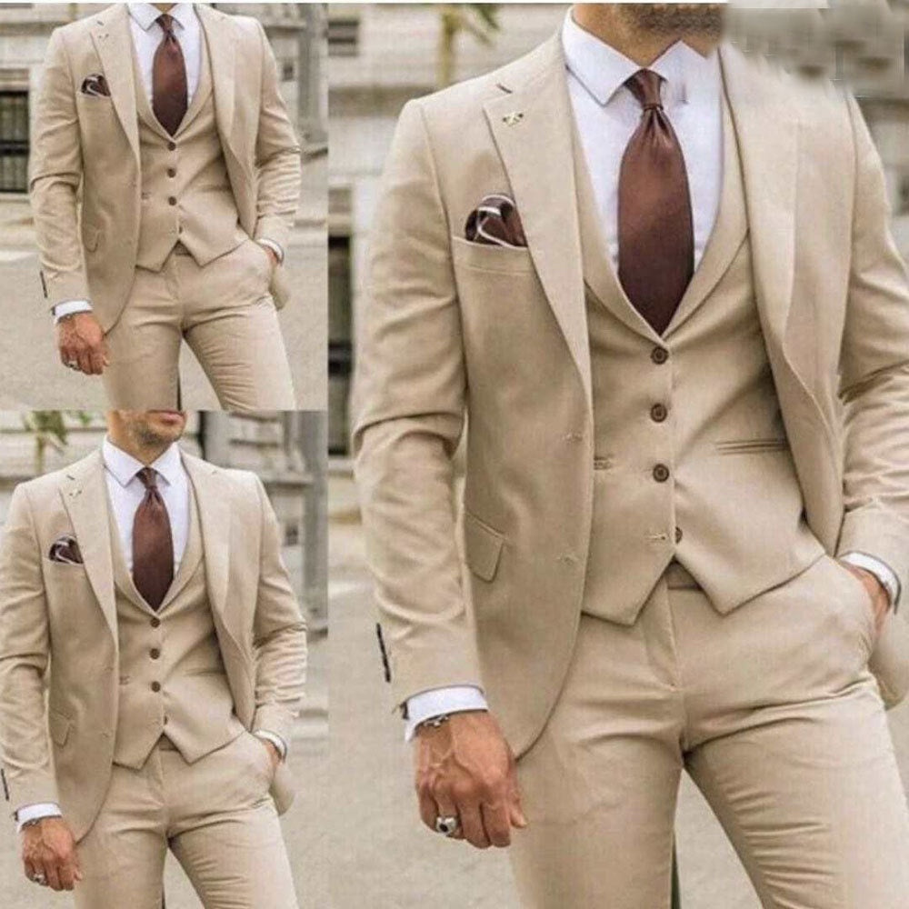 Men's Three-piece Slim-fit Dovetail Suit