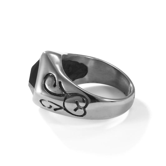 Square Twisted Ring Titanium Steel Ring For Men