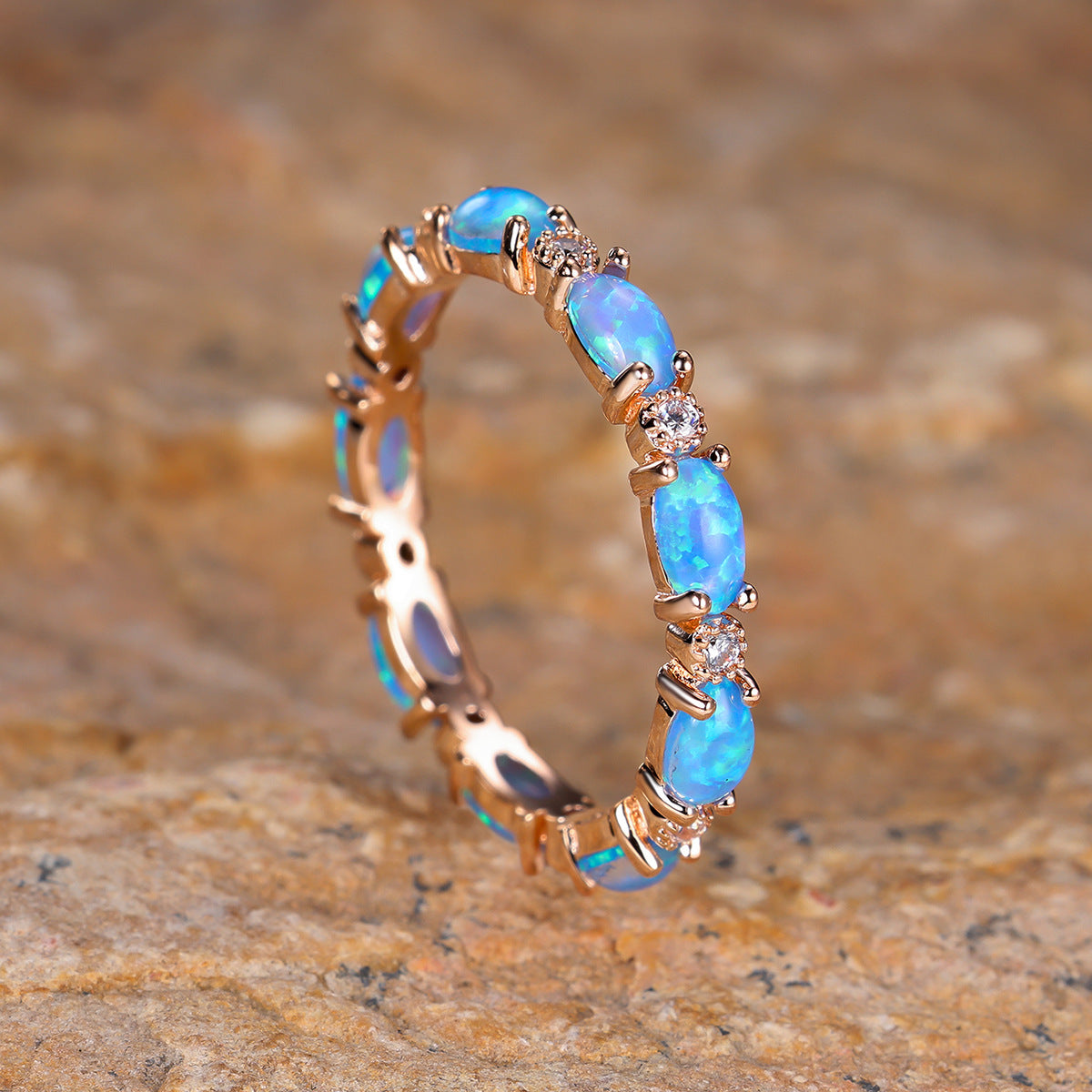 Platinum Heart-shaped Full Of Diamond Opal Ring