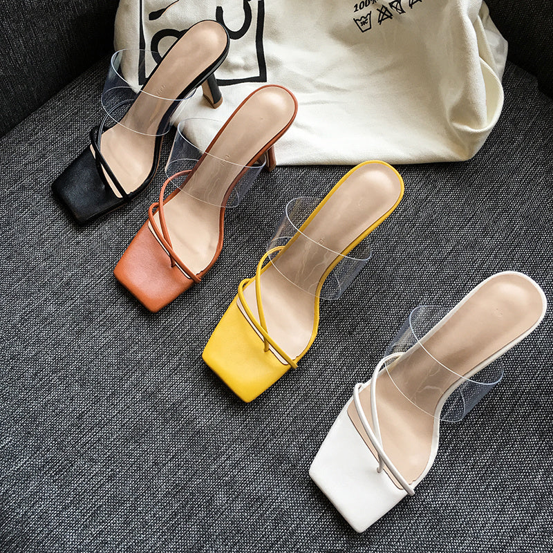 Square Toe Transparent Sandals