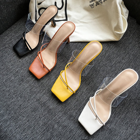 Square Toe Transparent Sandals
