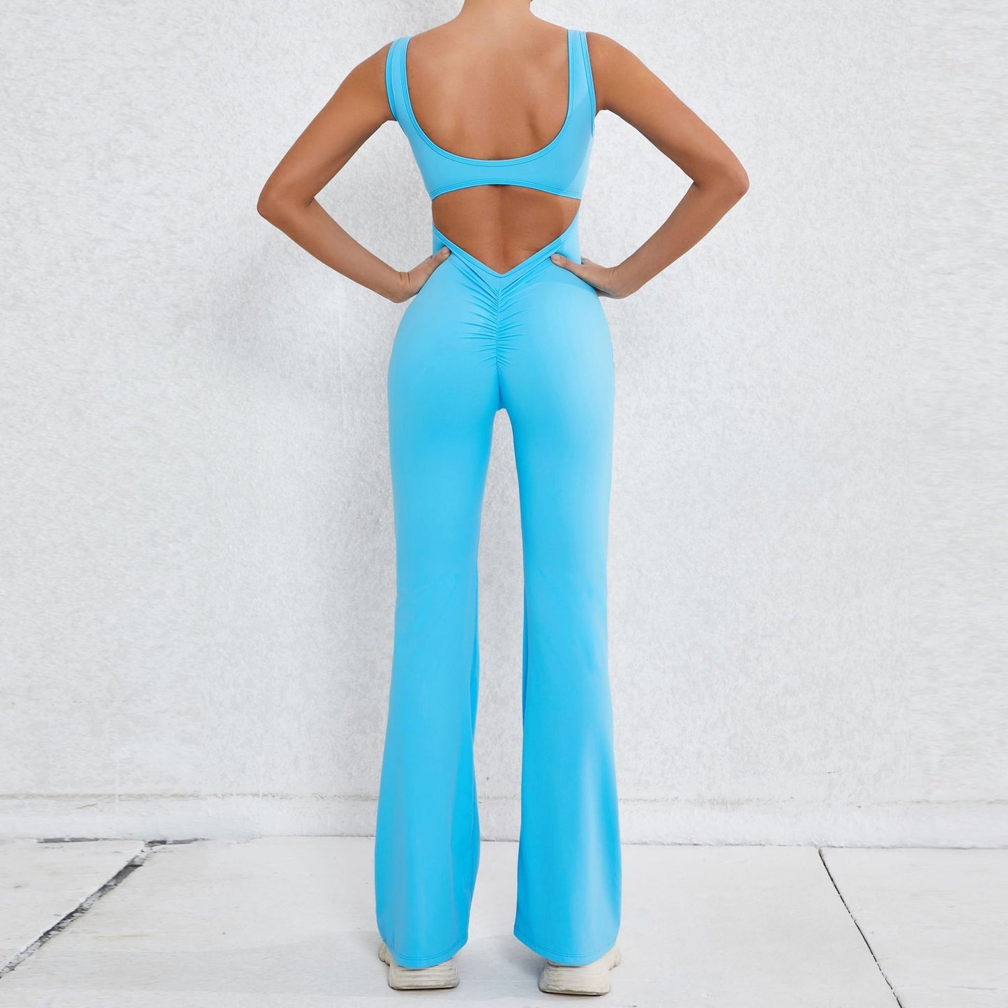 Hollow-out Beauty Back Sports Workout Clothes Jumpsuit