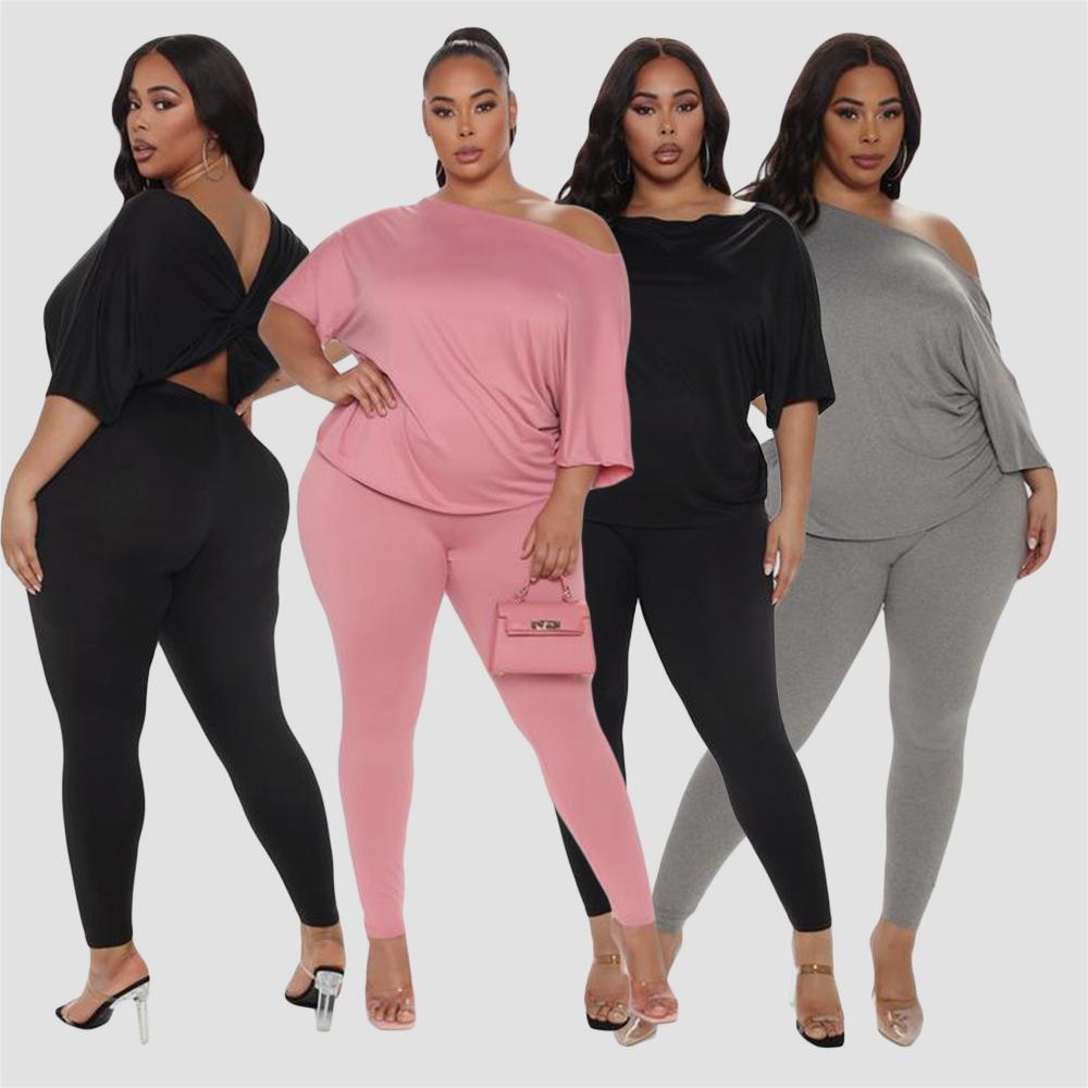 Twist Backless T-Shirt Pants Set