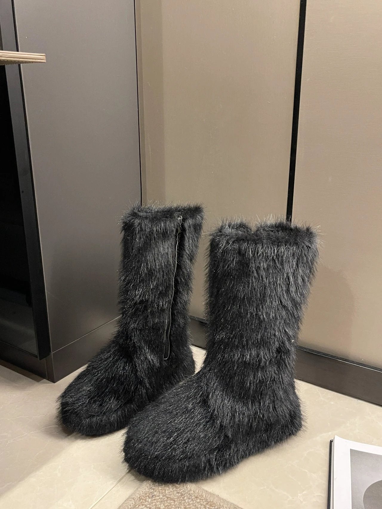 Women's Thick Bottom Fleece-lined Thermal Insulation Cotton Shoes by GJG Denim