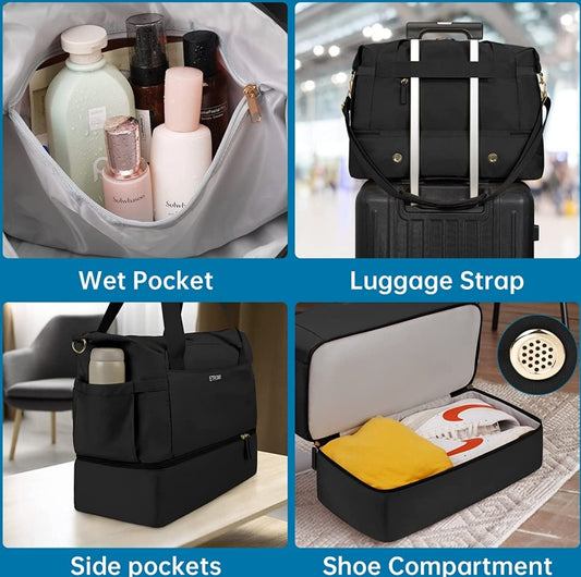 Men's Travel Waterproof Overnight Travel Bag With Trolley Sleeve