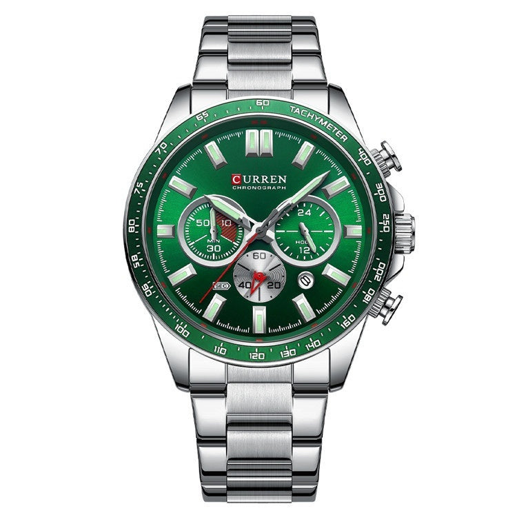 Men's Waterproof Calendar Steel Band Quartz Watch