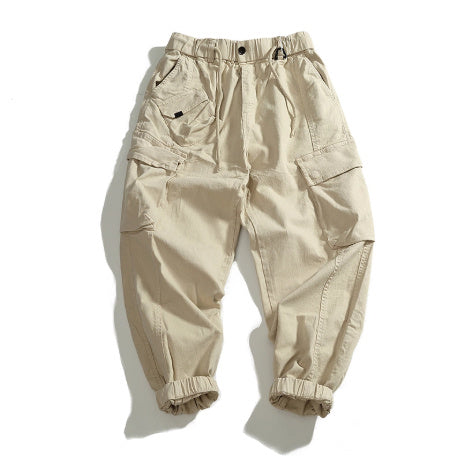 Men's Multi-pocket Stretch Worn Looking Washed-out Loose Cargo Pants