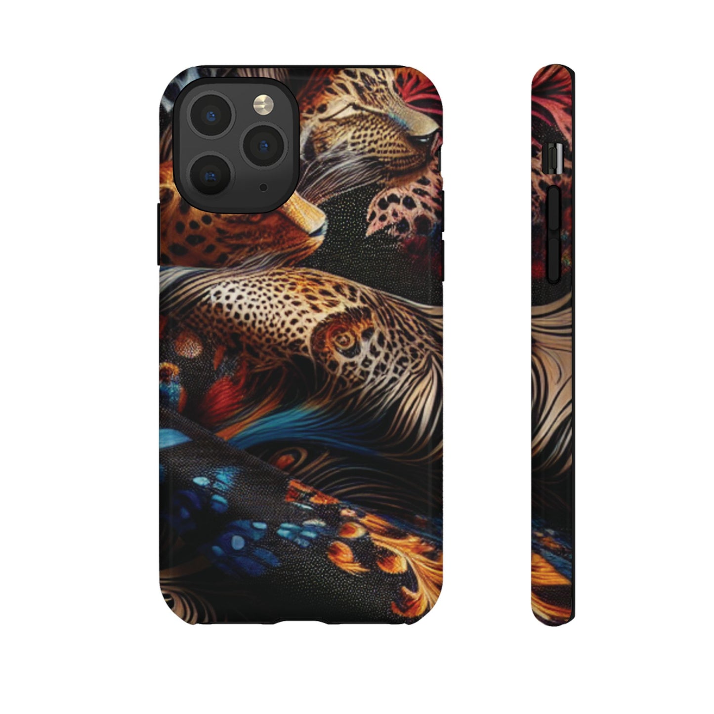 Stylish Tough Phone Case with Elegant Black and Gold Design