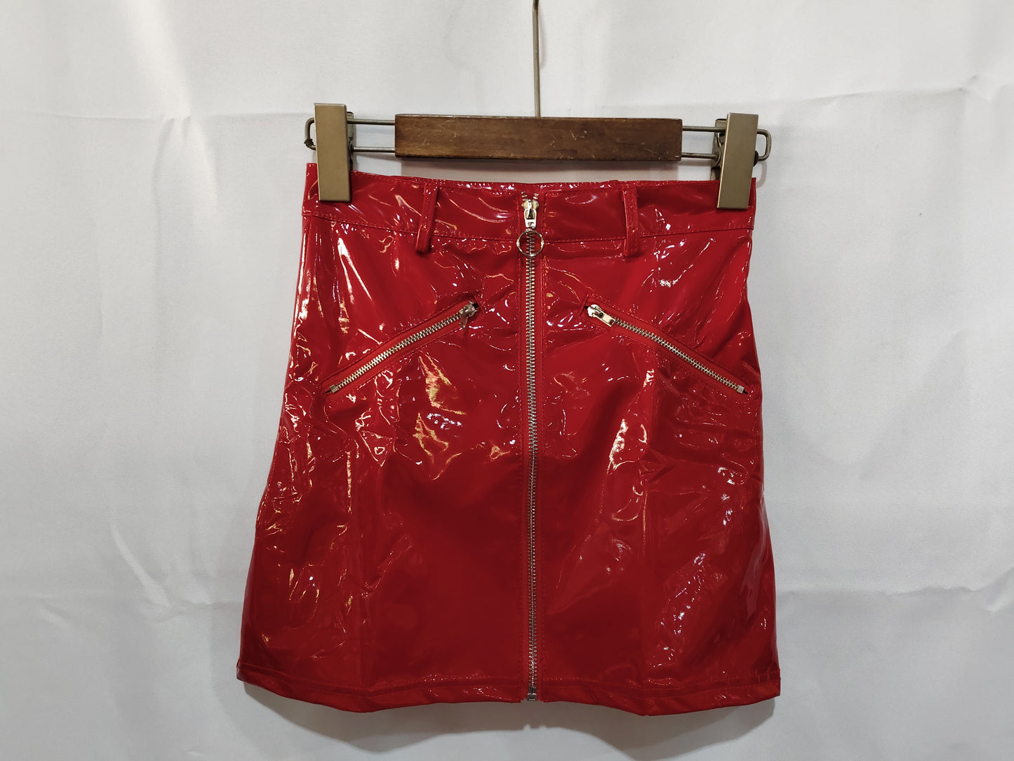 Bright PVC Patent Leather Hip Skirt