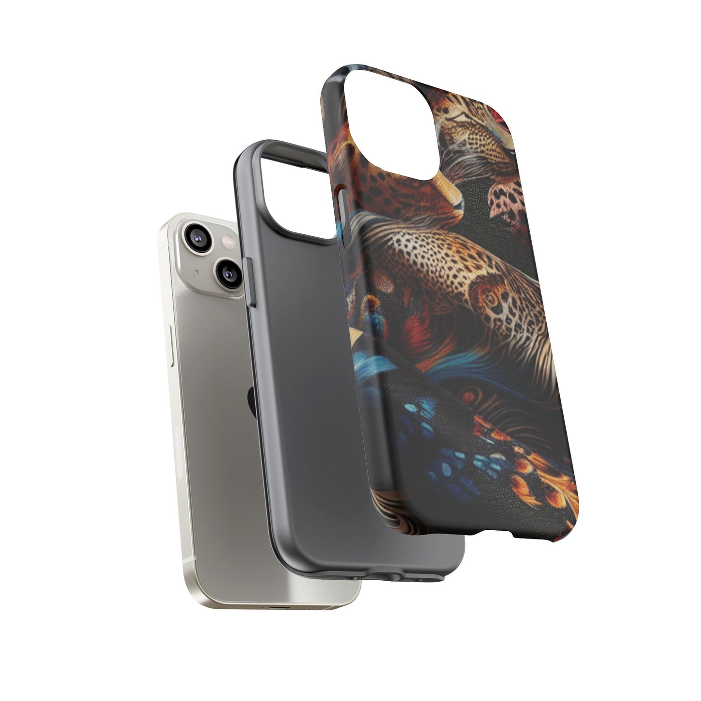 Stylish Tough Phone Case with Elegant Black and Gold Design