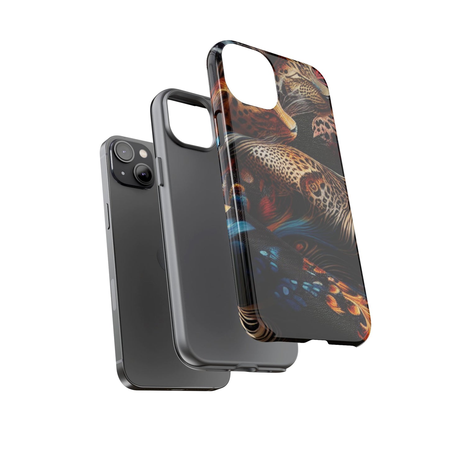 Stylish Tough Phone Case with Elegant Black and Gold Design