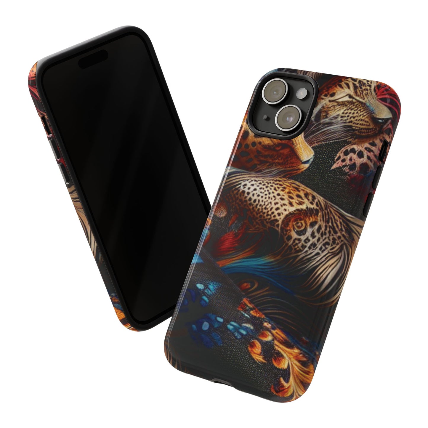 Stylish Tough Phone Case with Elegant Black and Gold Design
