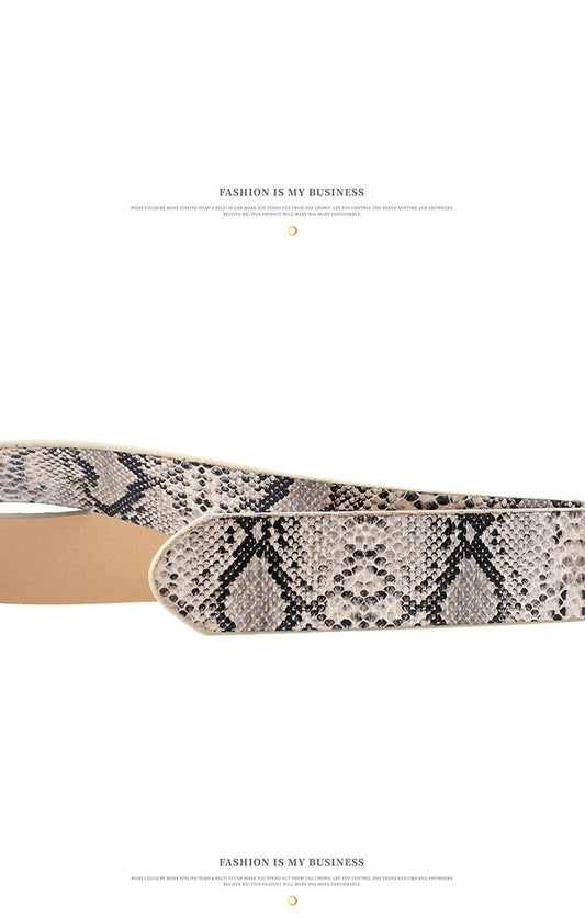 Needle-free Round Buckle Leisure Women's Belt Youth Fashion Wide Belt by GJG Denim