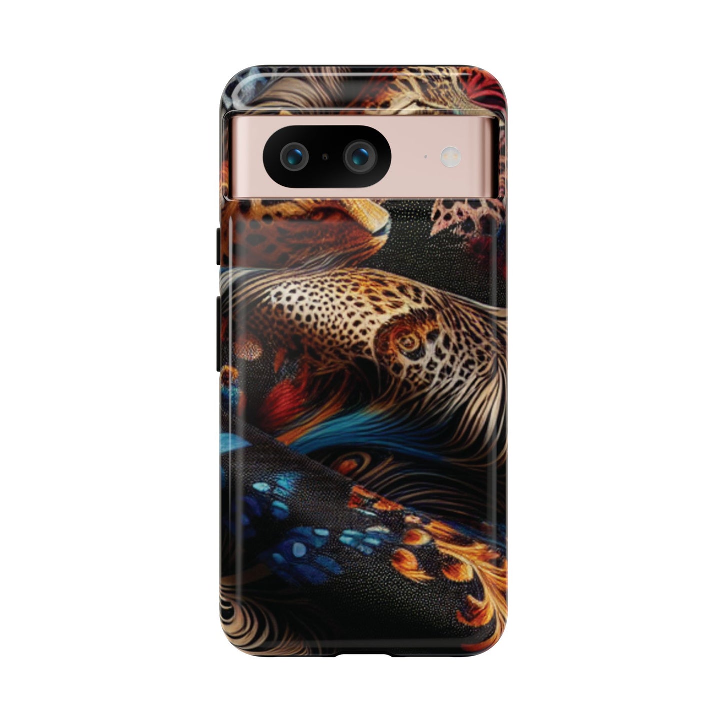 Stylish Tough Phone Case with Elegant Black and Gold Design