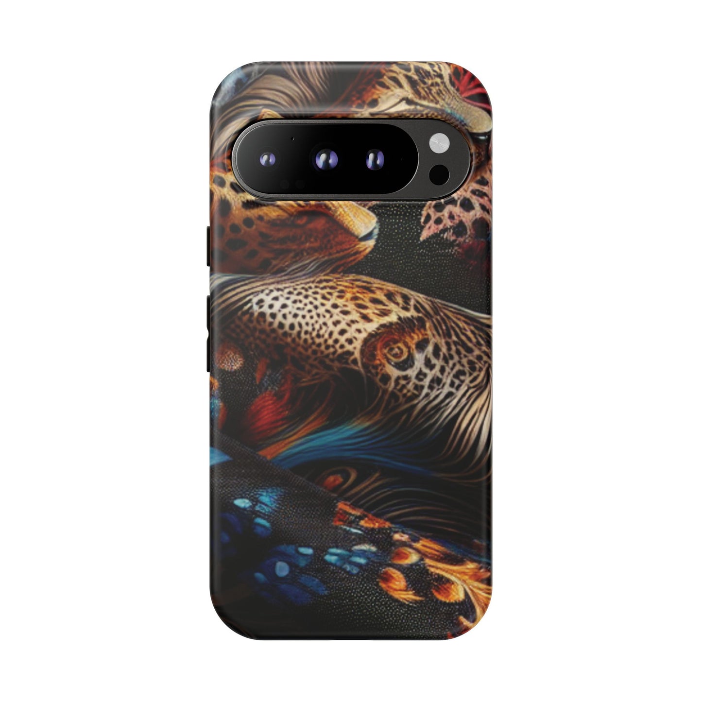 Stylish Tough Phone Case with Elegant Black and Gold Design