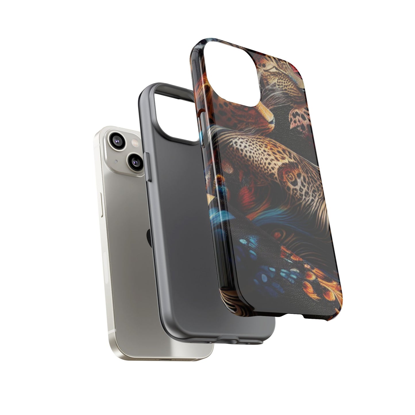 Stylish Tough Phone Case with Elegant Black and Gold Design