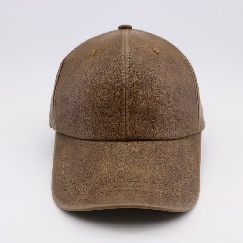 Washed And Worn PU Fashion Baseball Cap