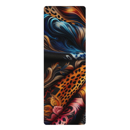 Vibrant Rubber Yoga Mat for Mindful Practice, Non-slip Exercise Mat, Unique Workout Gear, Fitness Gift for Yogis, Home Decor