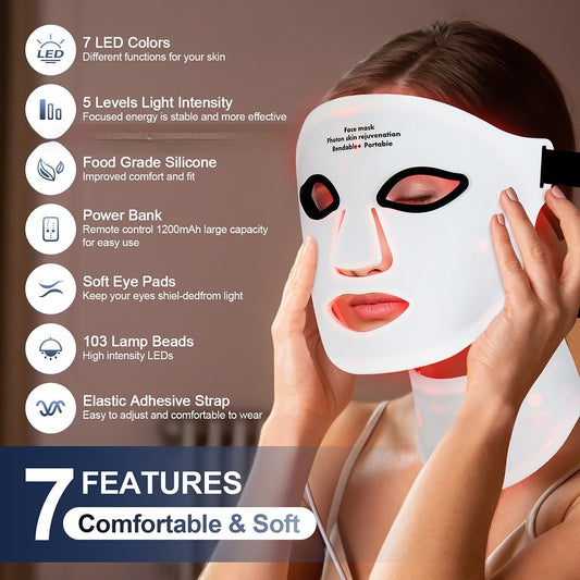 Silicone Facial Mask Rechargeable LED Photon Rejuvenation by GJG Denim