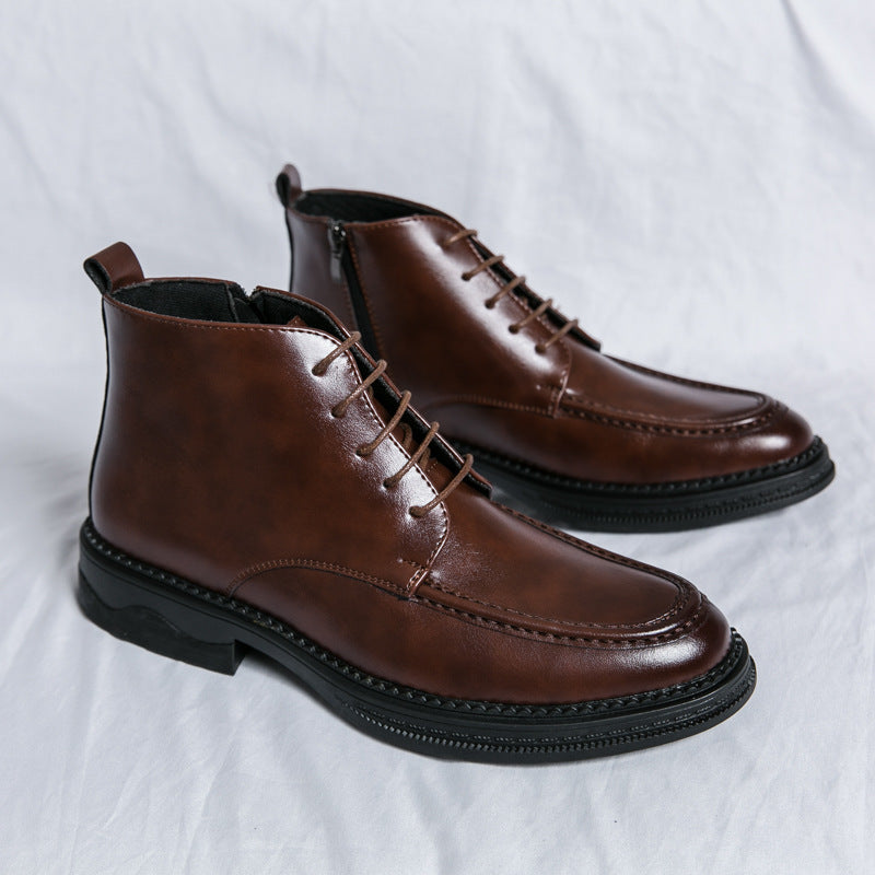 Men's Fall And Winter High-top Mid-cut Martin Boots Casual