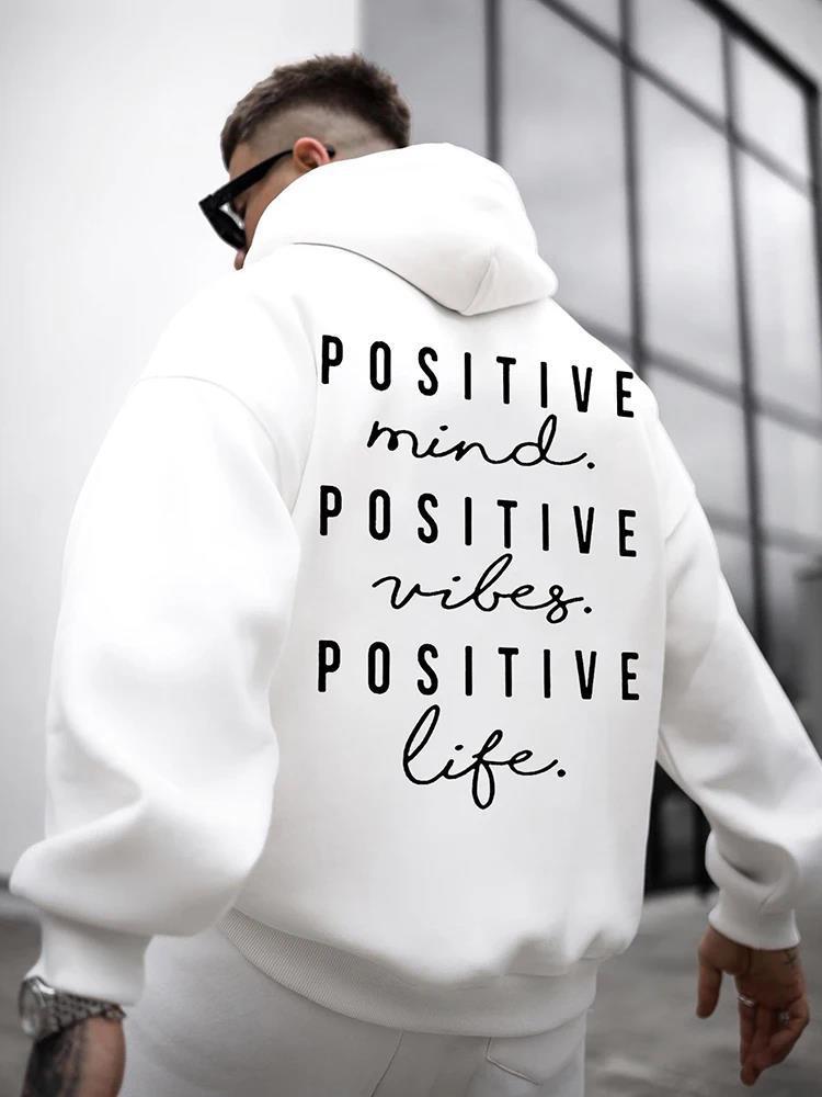 Men's Letter Print Hooded Sweater