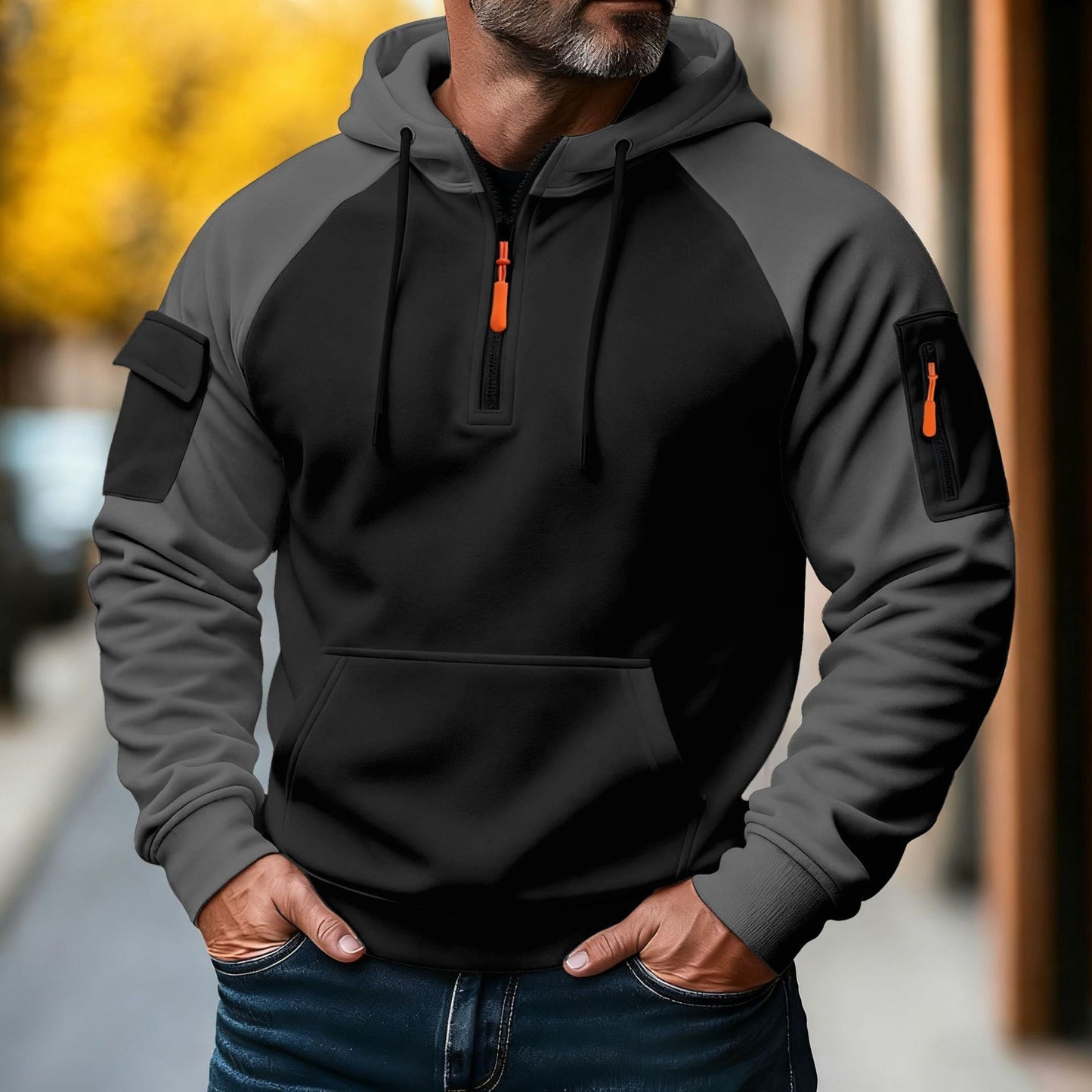 Men's Zipper Pullover Hooded Sweater