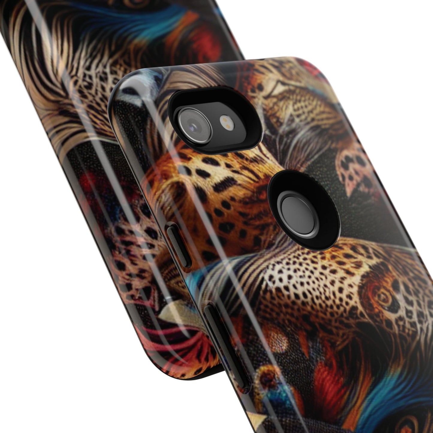 Stylish Tough Phone Case with Elegant Black and Gold Design