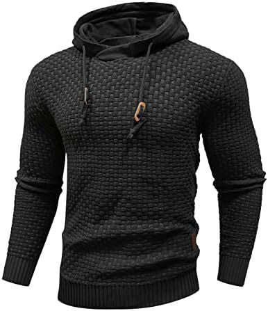 Men's Long Sleeve Solid Color Hooded Sweater
