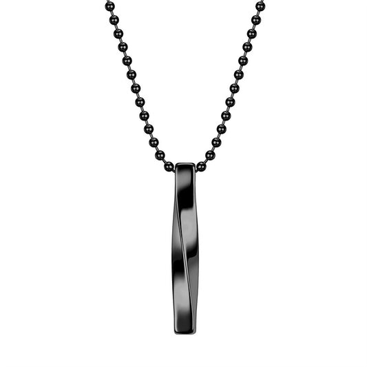 Titanium Steel Long Bar Shape Necklace For Men