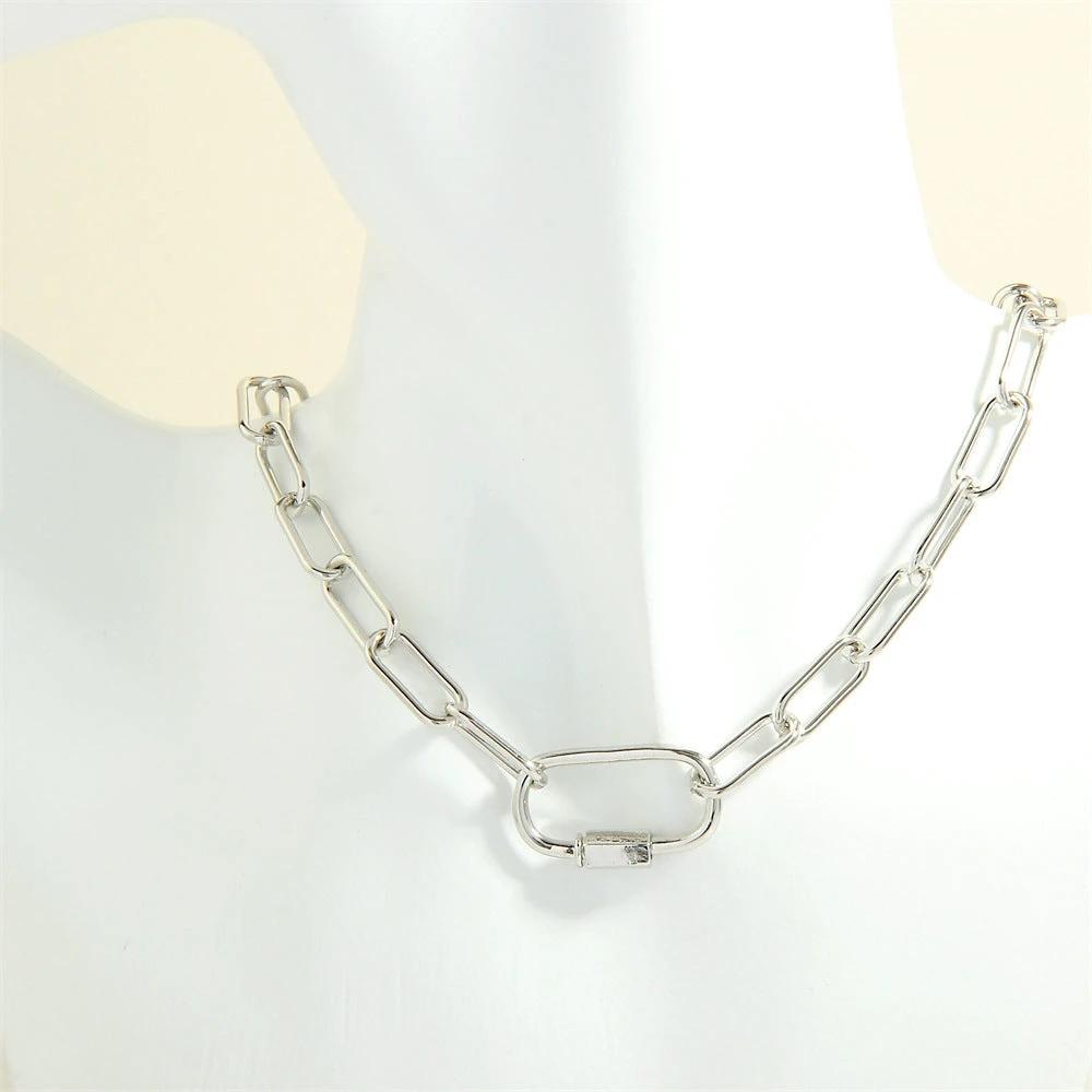 Design Screw Buckle Oval Pendant Necklace For Men