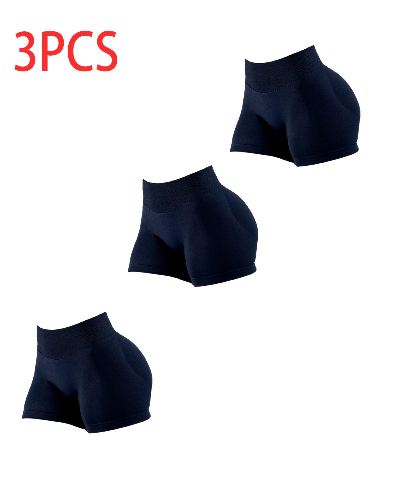 3PCS High-waisted Solid-color Training Shorts