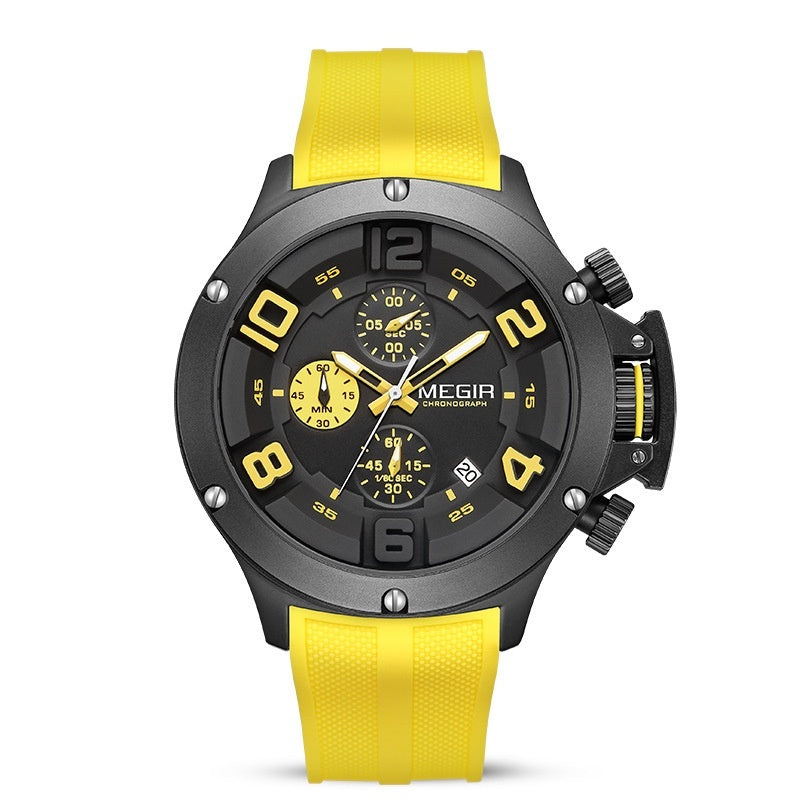 Men's Multi-function Chronograph Sports Quartz Silicone Band Watch