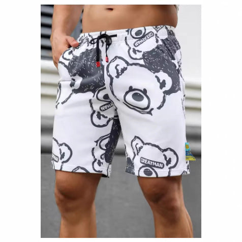 Bear Print Shorts For Men