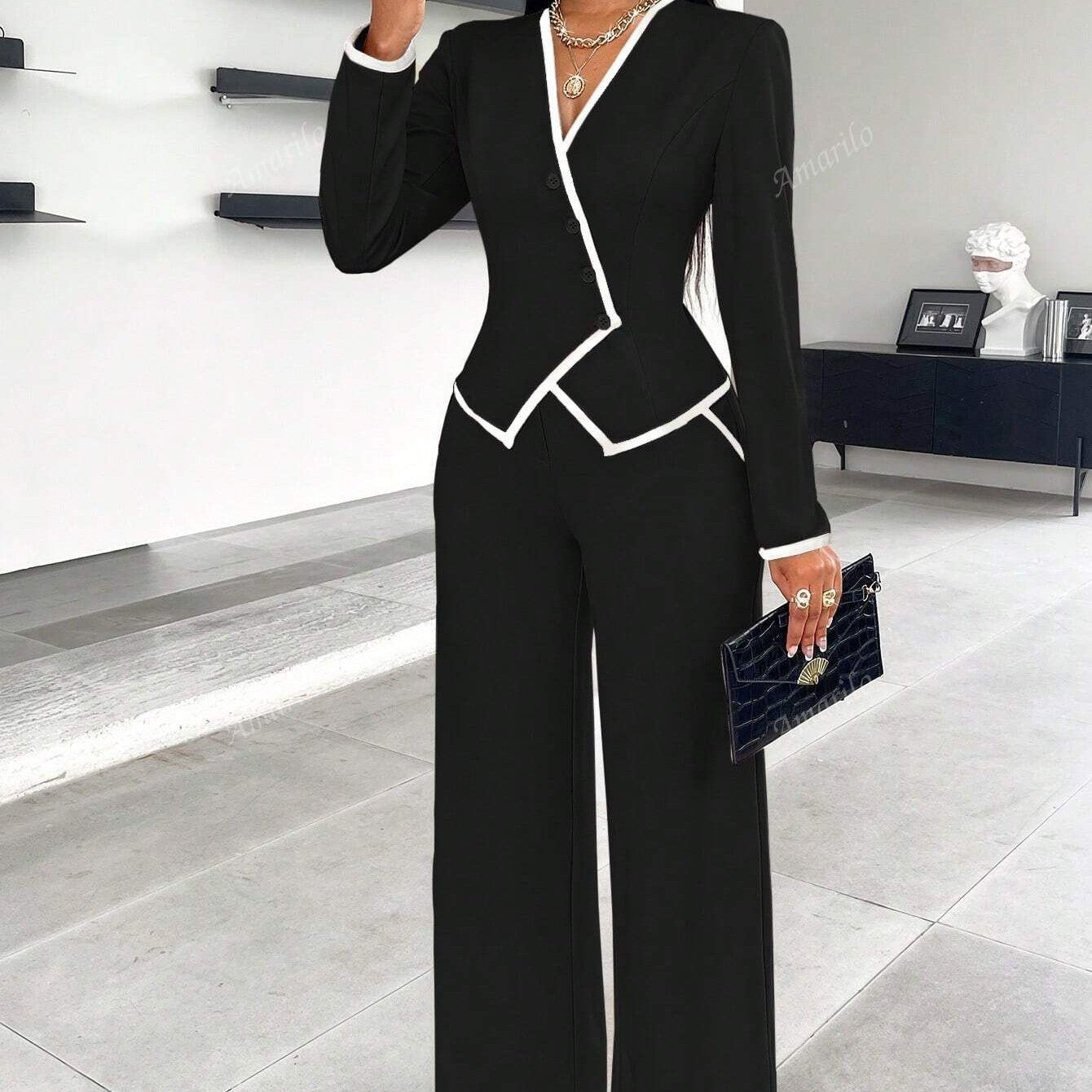 Single-breasted Pants Suit