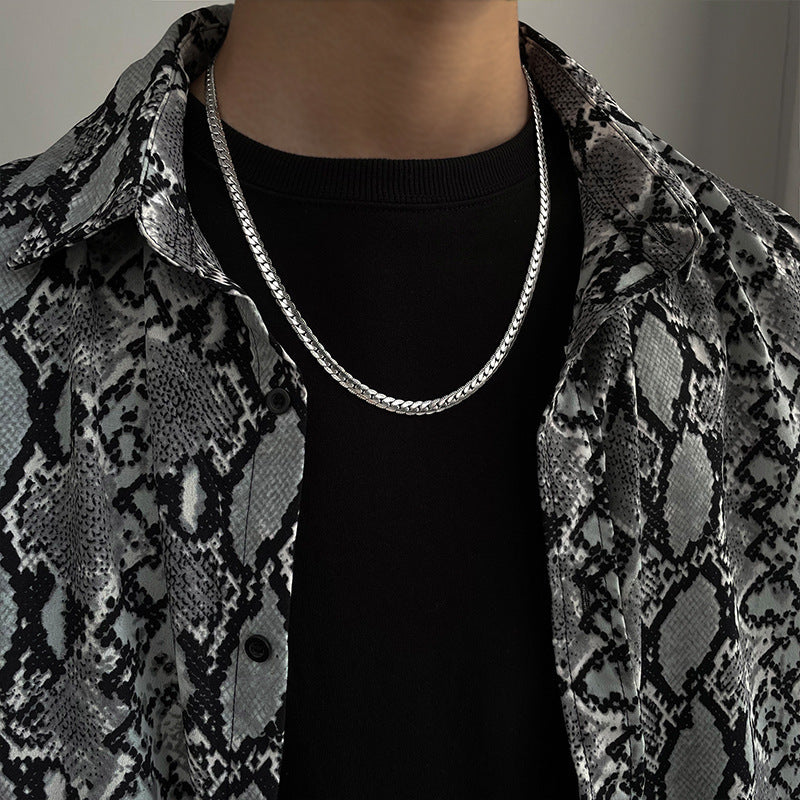 Men's Titanium Steel Encryption Embossed Chain by GJG Denim
