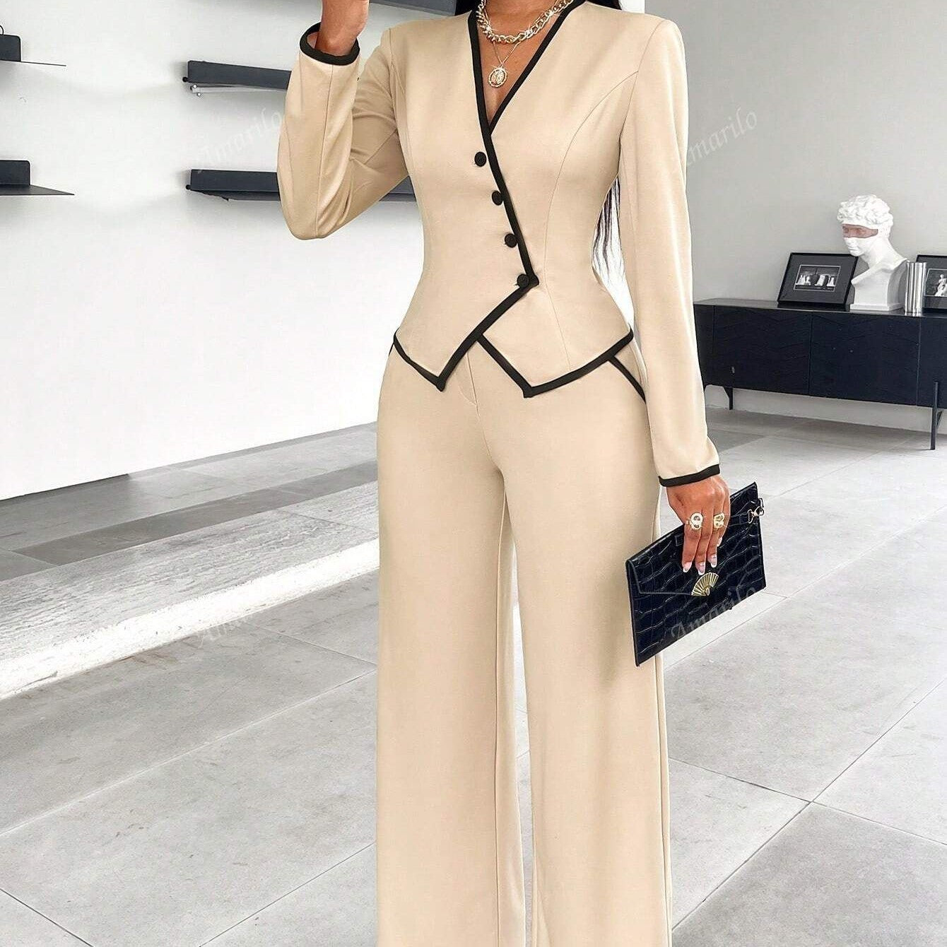 Single-breasted Pants Suit