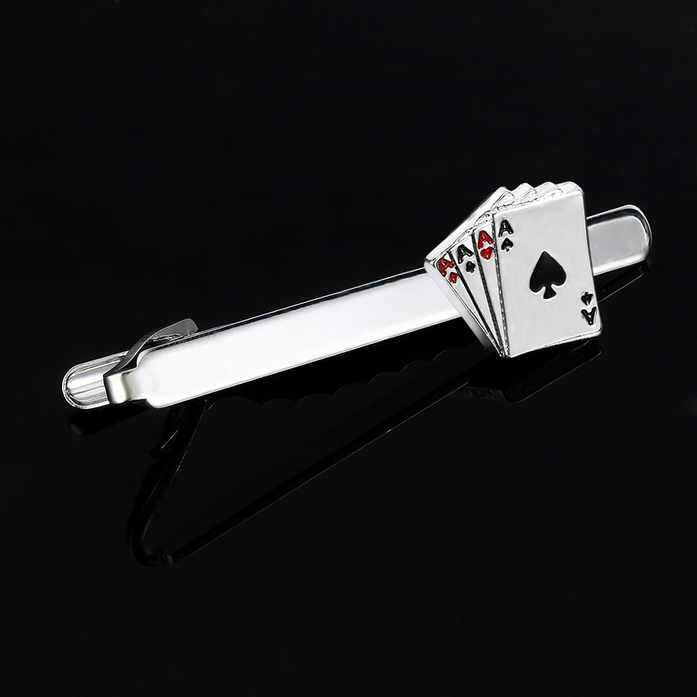 Men's Poker Cufflinks and Tie Clip