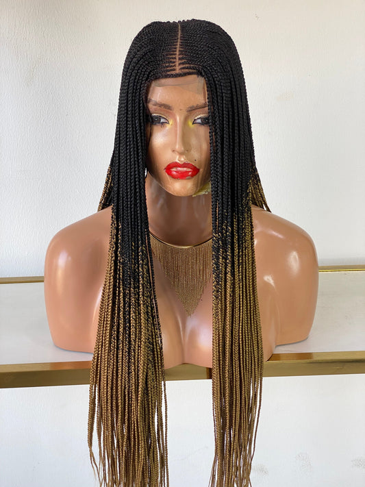 Ready to Ship - Tribal Cornrow Braided Wig (Closure Lace)
