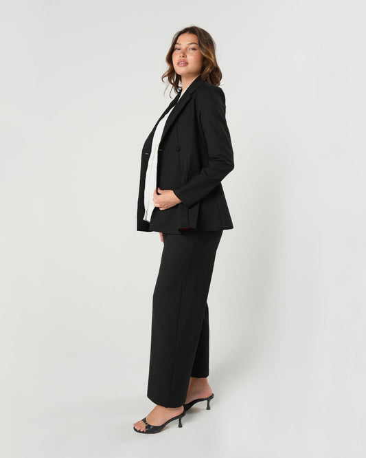 Nathalie Wide Leg Black Maternity Trouser (Regular & Petite)