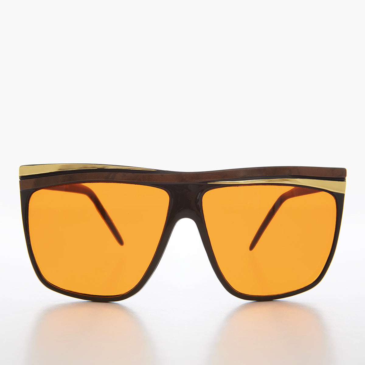 Women's 80s Large Sunglasses with Orange Lenses - Carla