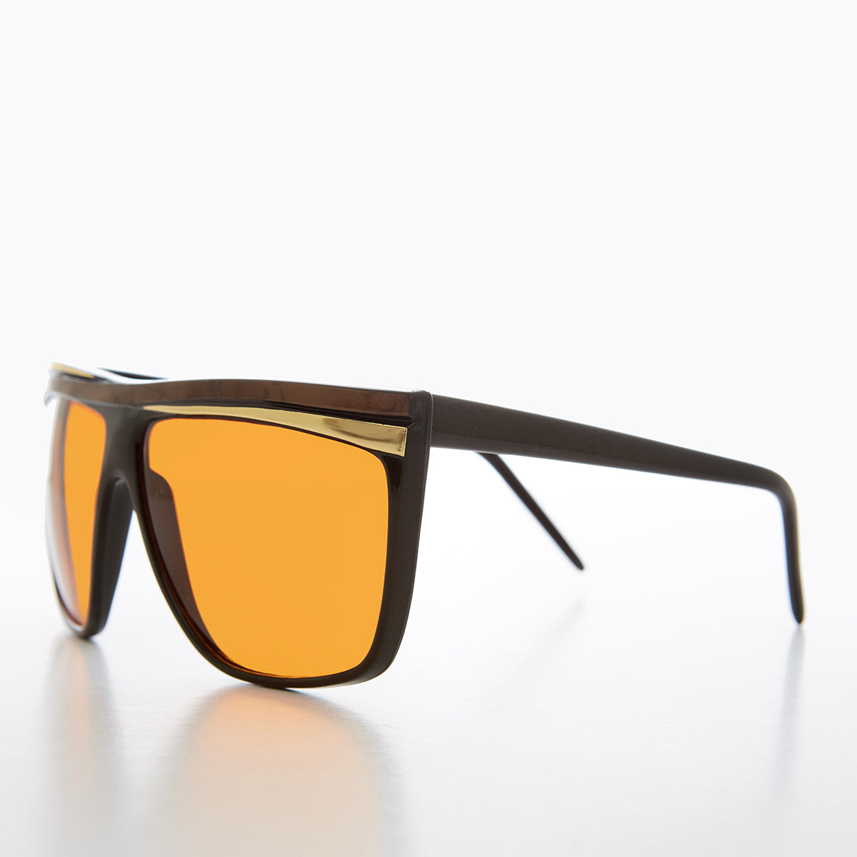 Women's 80s Large Sunglasses with Orange Lenses - Carla