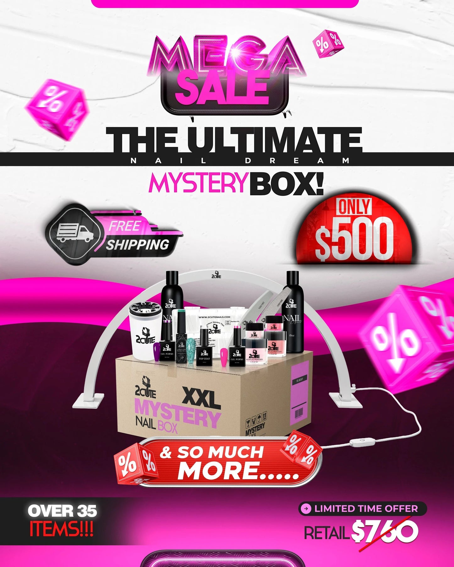 The Ultimate Nail Dream Mystery Box Free Shipping by 2Cute Nails