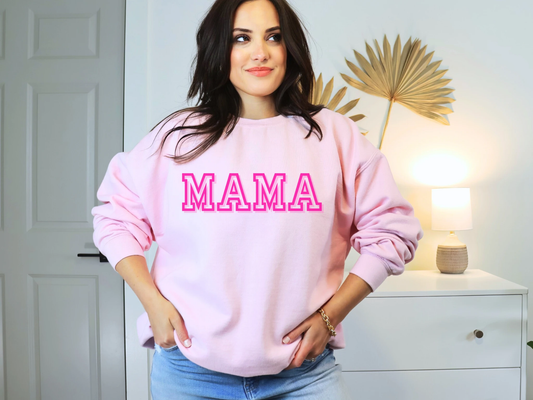 Mama Varsity Crewneck Sweatshirt by Coco’s Tee Boutique