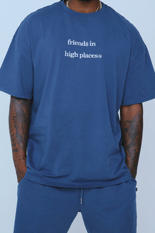 Friends In High Places (Navy - Oversize Shirt)