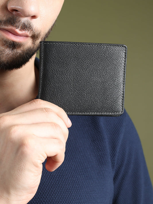 Black Textured Leather Mens Wallet by Classy Leather Bags