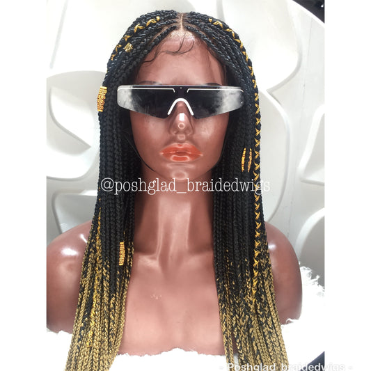 13 by 4 Frontal Ombré Knotless Braid Wig (Nissima)