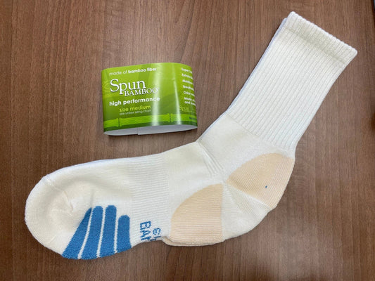 High Performance Crew Bamboo Viscose Socks Unisex White Color - 12-pack by Spun Bamboo