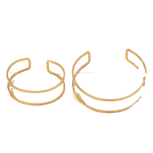 Double-layer Hollow Gold Bangle Bracelet Ladies